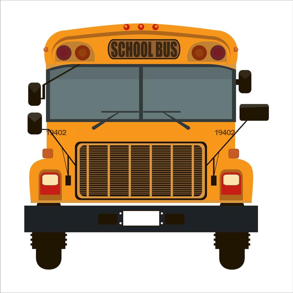 Yellow School Bus on White vector