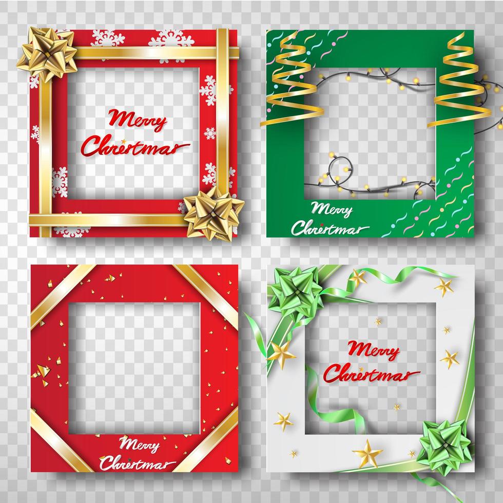 Merry Christmas and Happy New Year Border Frame Photo vector