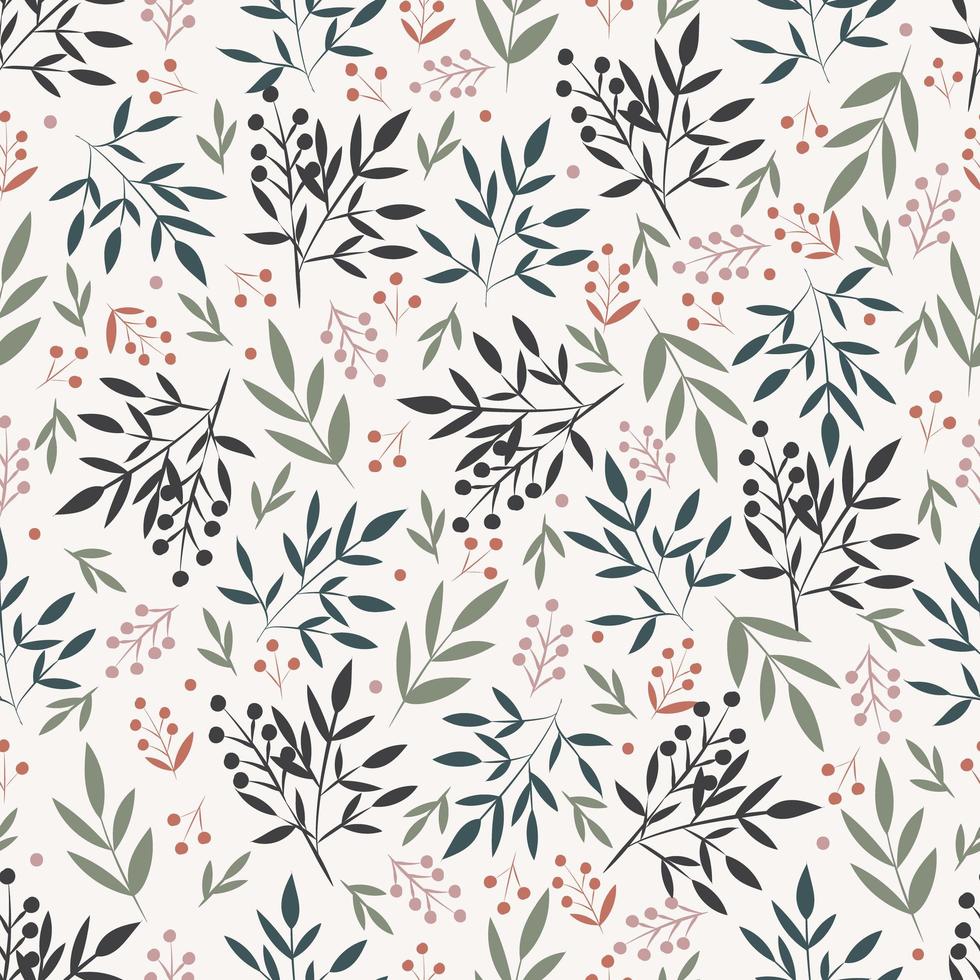 Floral seamless pattern with leaves vector