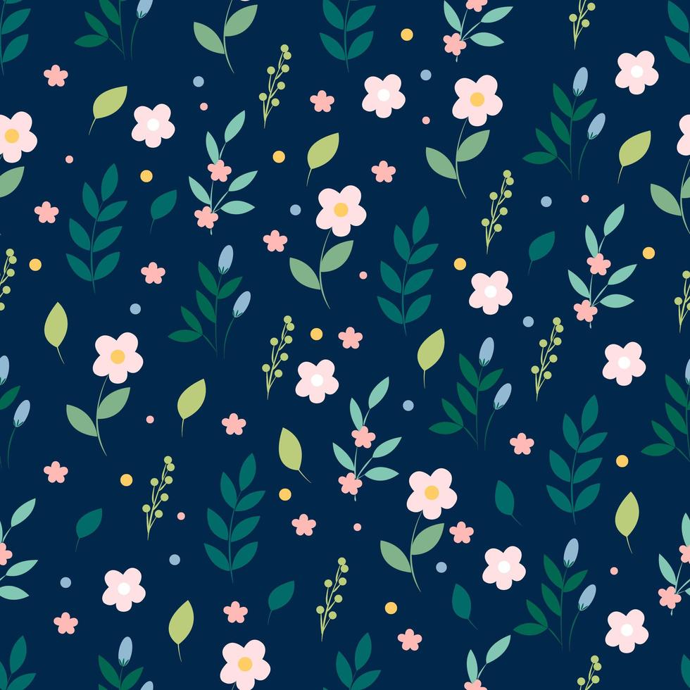 Floral pattern with leaves vector