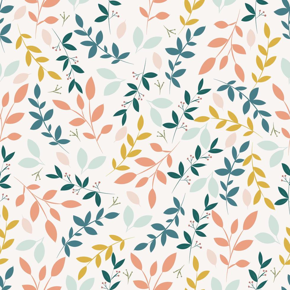 Botanical seamless pattern with leaves vector