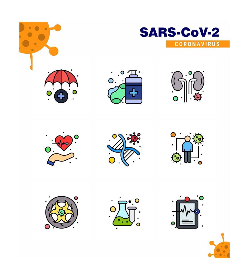 conjunto de iconos de pictograma de color de coronavirus vector