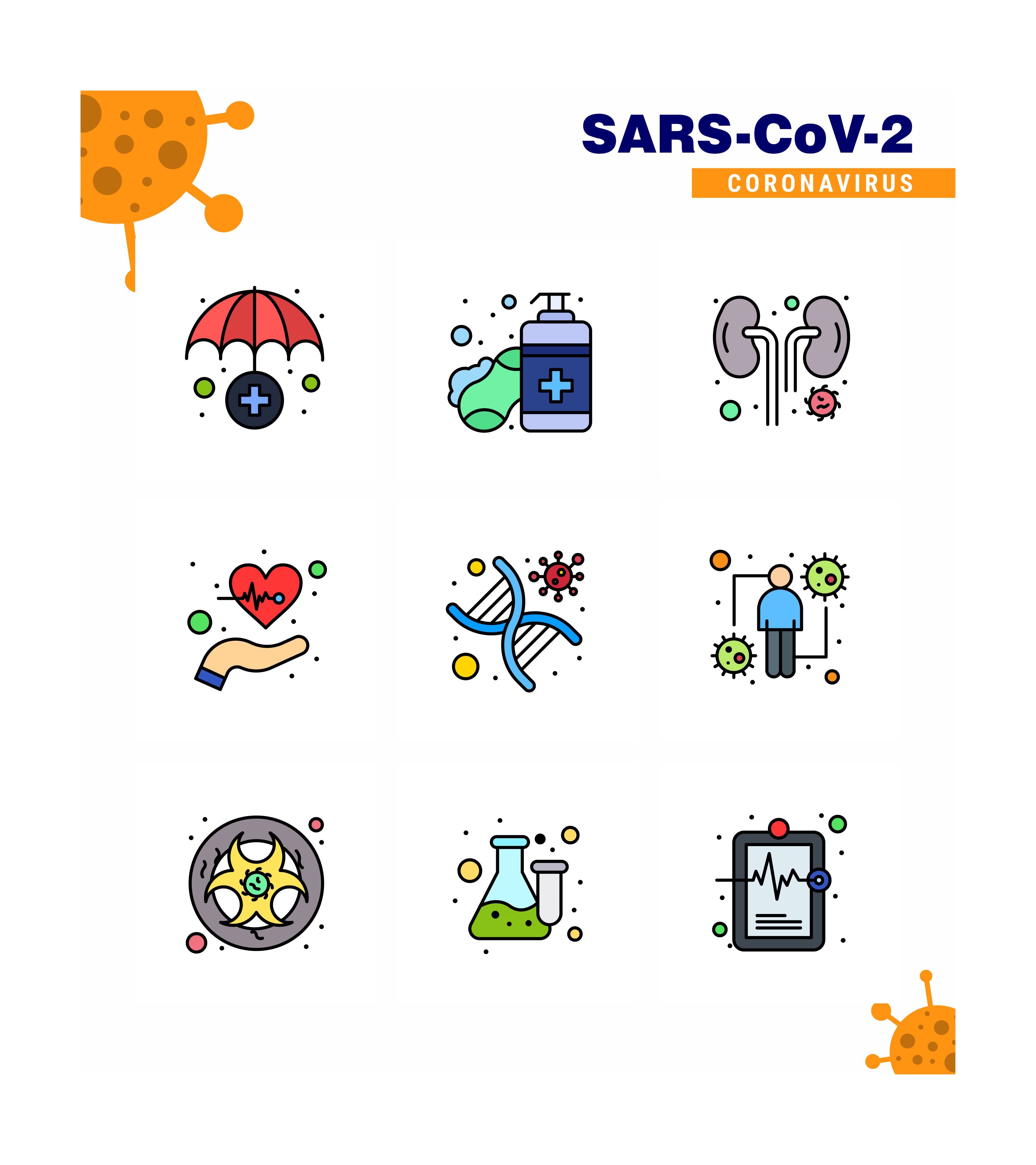 Coronavirus color pictogram icon set 1339456 - Download ...