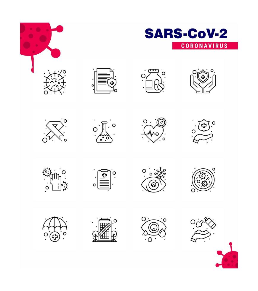 Coronavirus line pictogram icon set vector