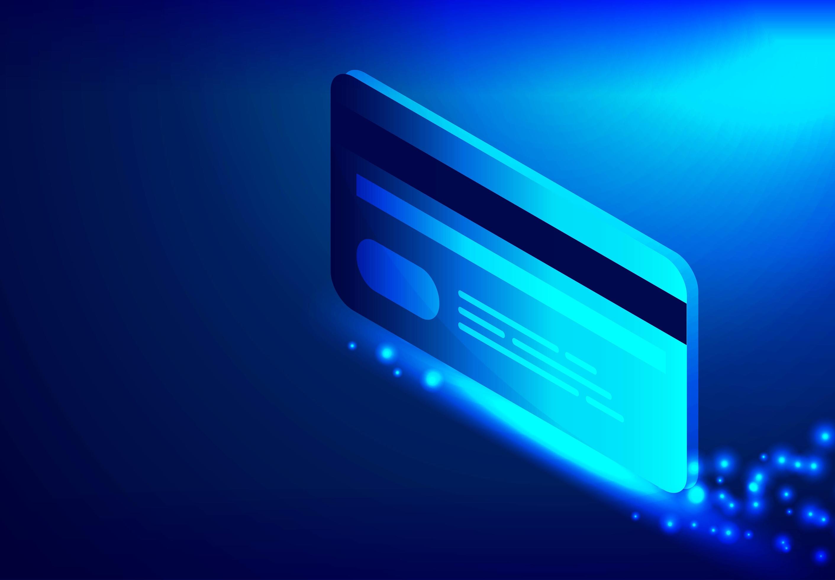 Credit card on blue background 1339463 Vector Art at Vecteezy