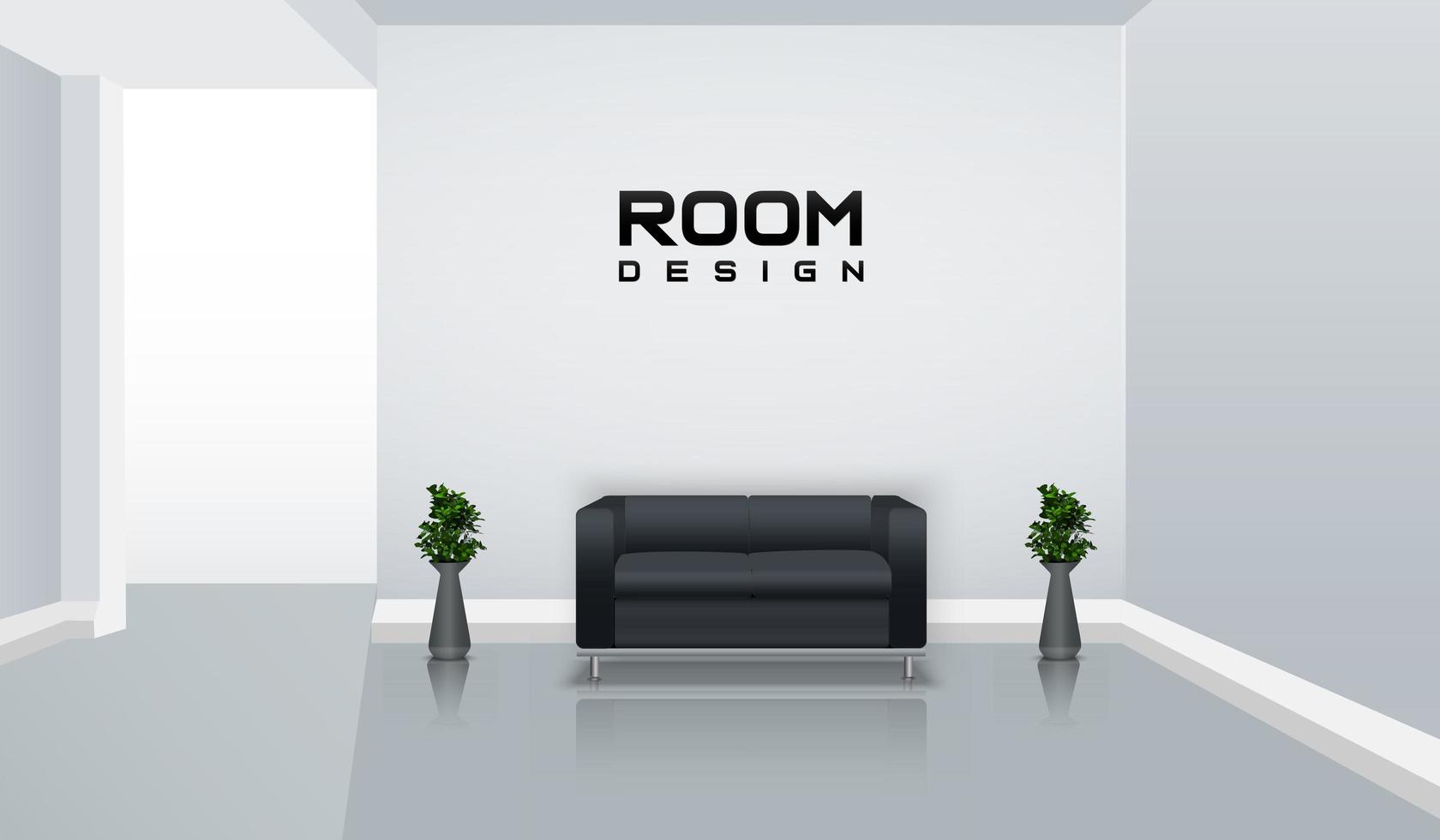 maqueta de habitación interior vector