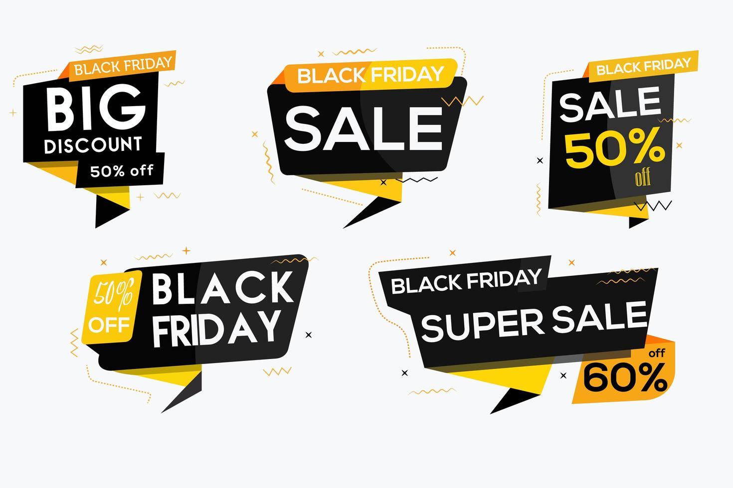 Black friday banners pack vector