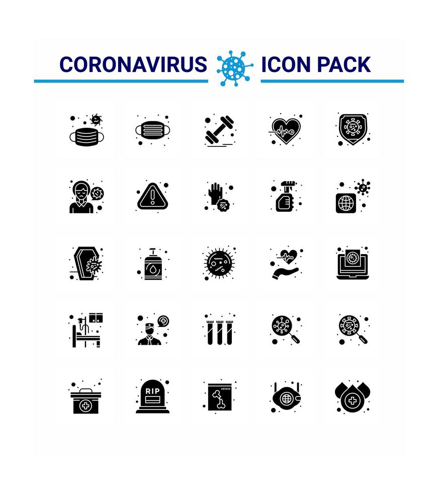 Conjunto de iconos de pictograma de silueta de coronavirus vector