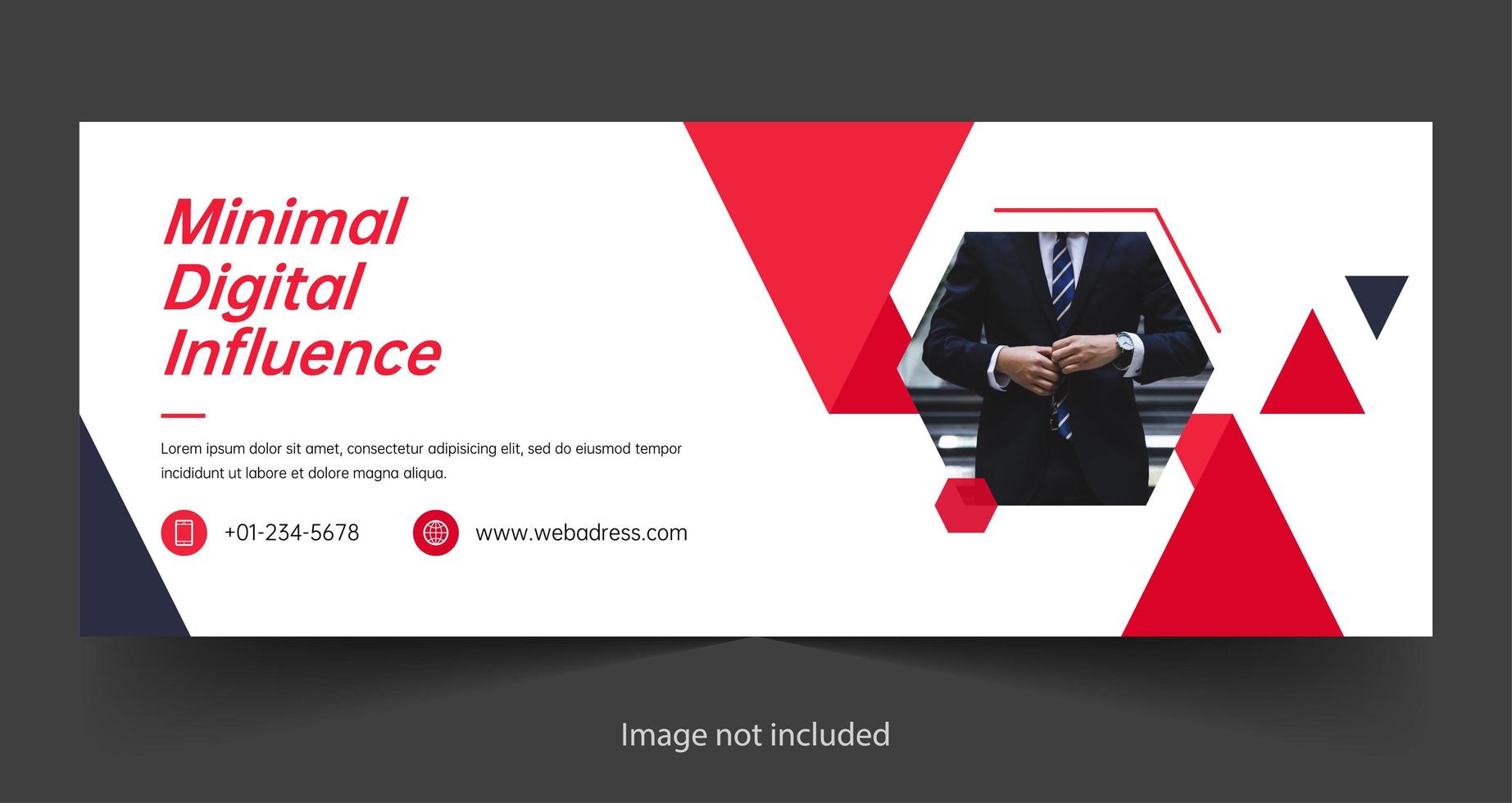 Digital marketing social media cover template vector