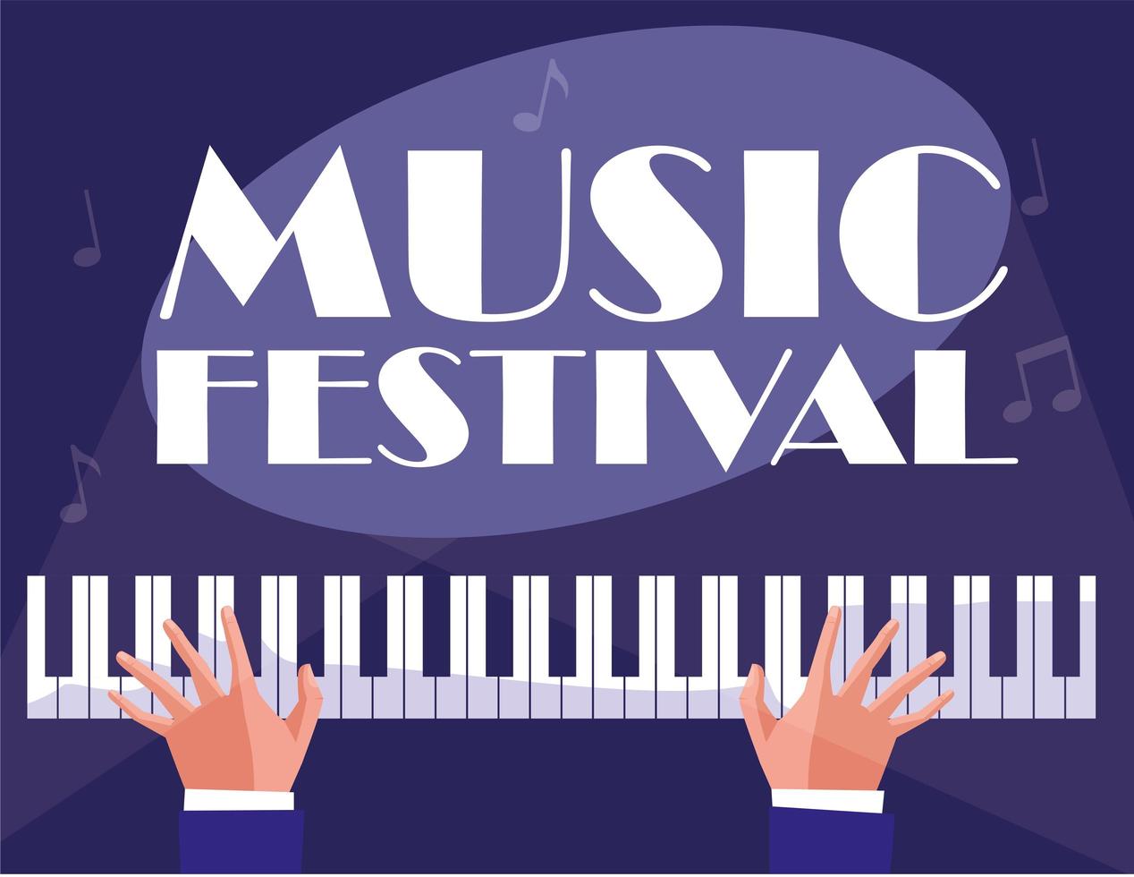 Hands playing piano classical instrument vector