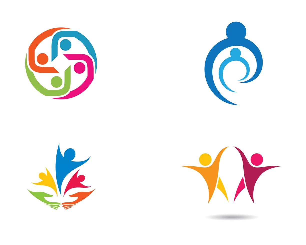 Colorful community logo image set vector