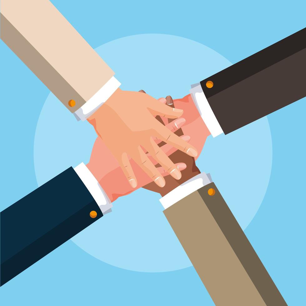 Teamwork hands avatar character  vector