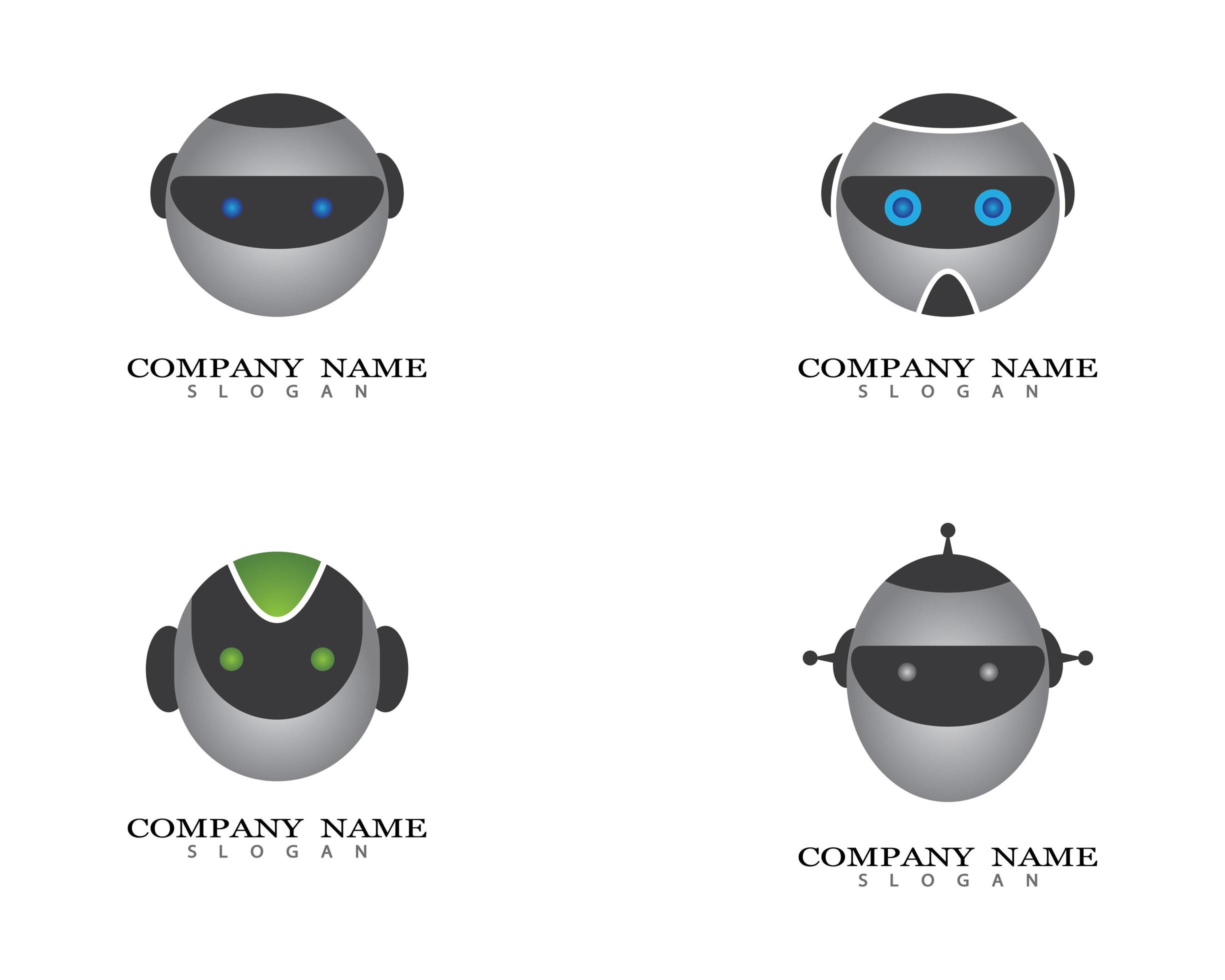 Robot logo design 1339593 Vector Art at Vecteezy