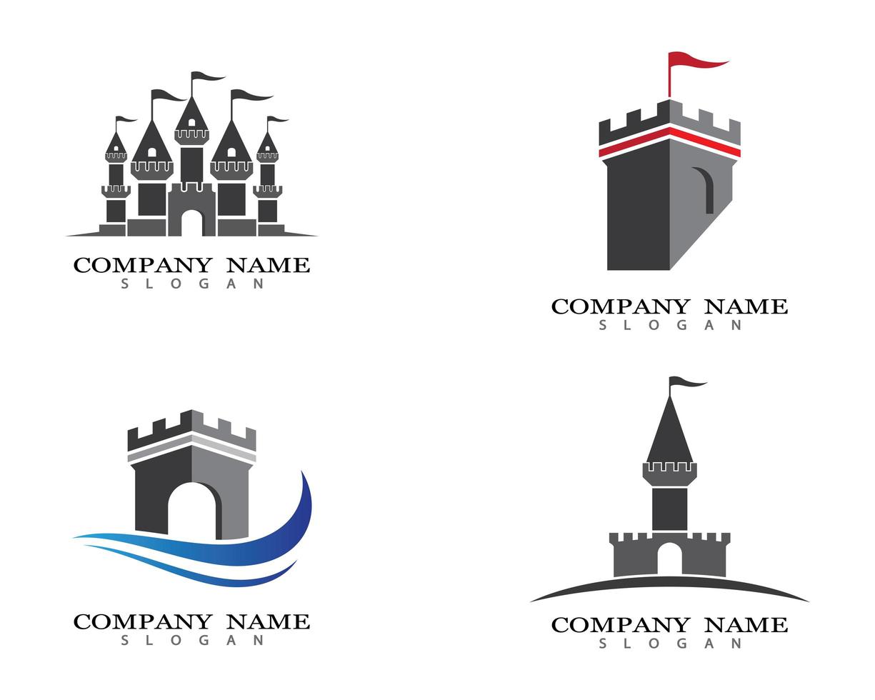 conjunto de imágenes de logotipo de castillo vector