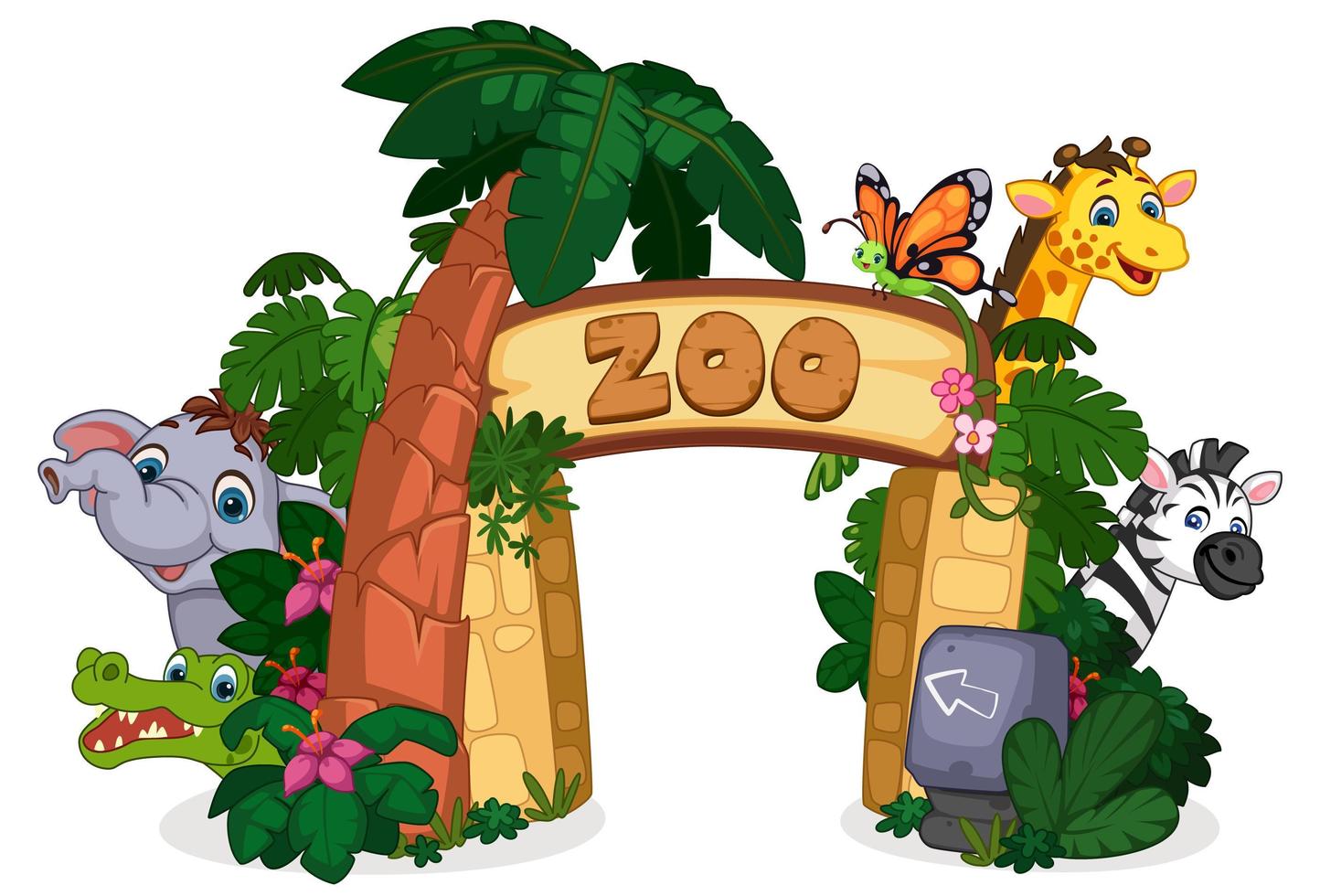 puerta de entrada al zoológico vector