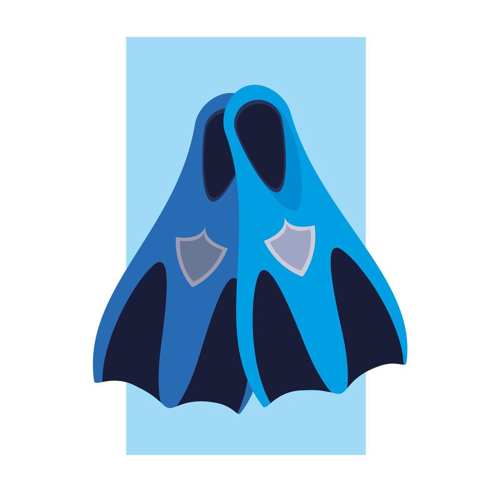 Snorkel blue fins design vector