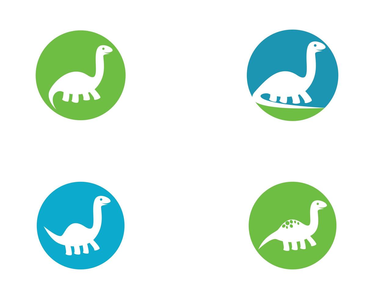 Set of brontosaurus logo images vector