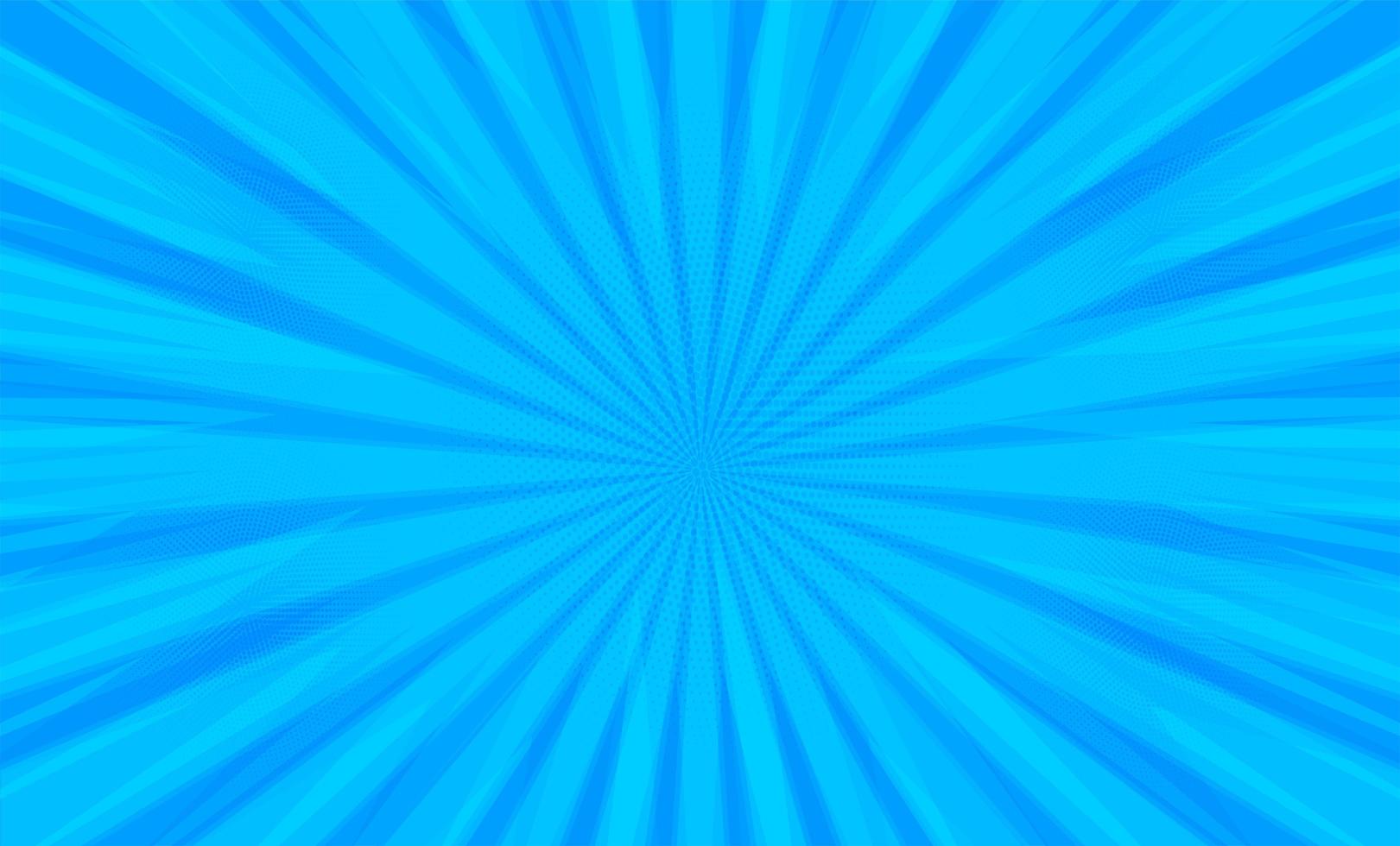 Comic book pop art radial stripes on blue vector