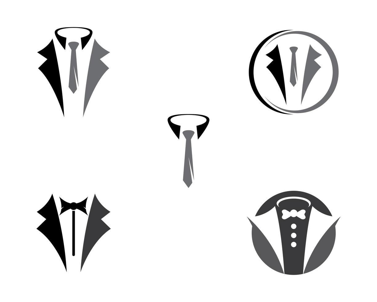 Set of tuxedo logo design vector