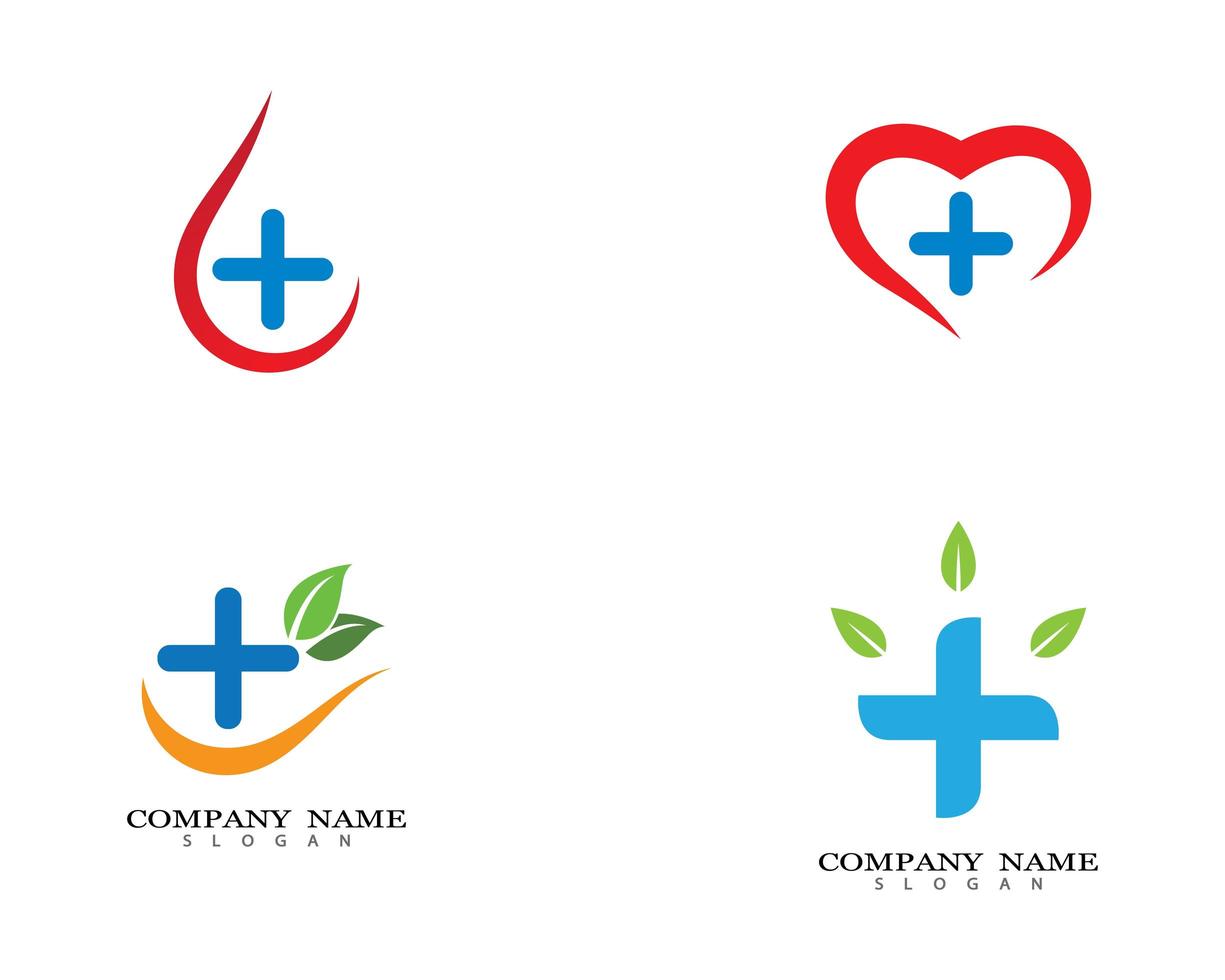 conjunto de diseños de logotipos de atención médica vector