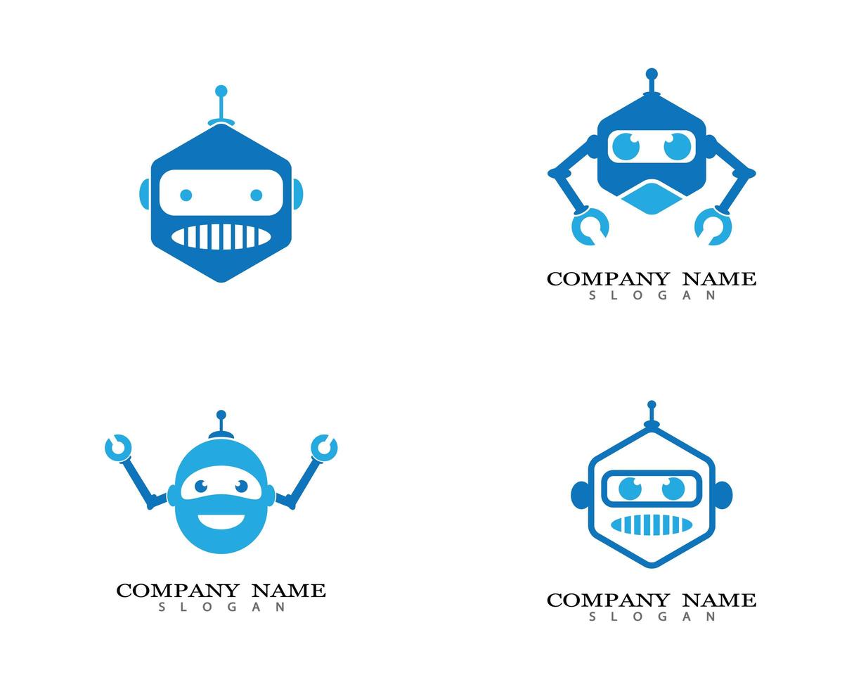 conjunto de imágenes de logo de robot vector