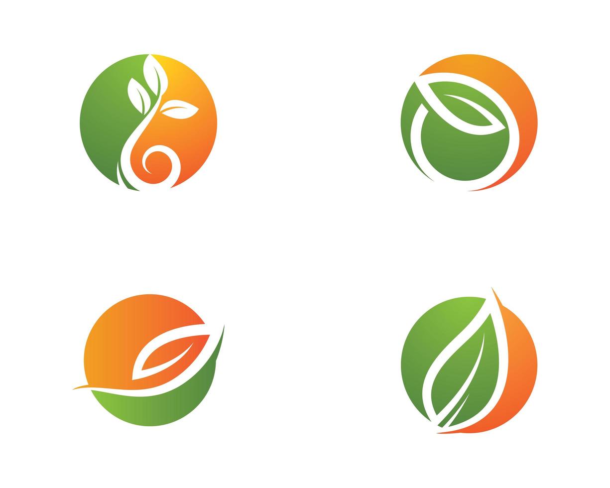 Set of round ecology logos vector