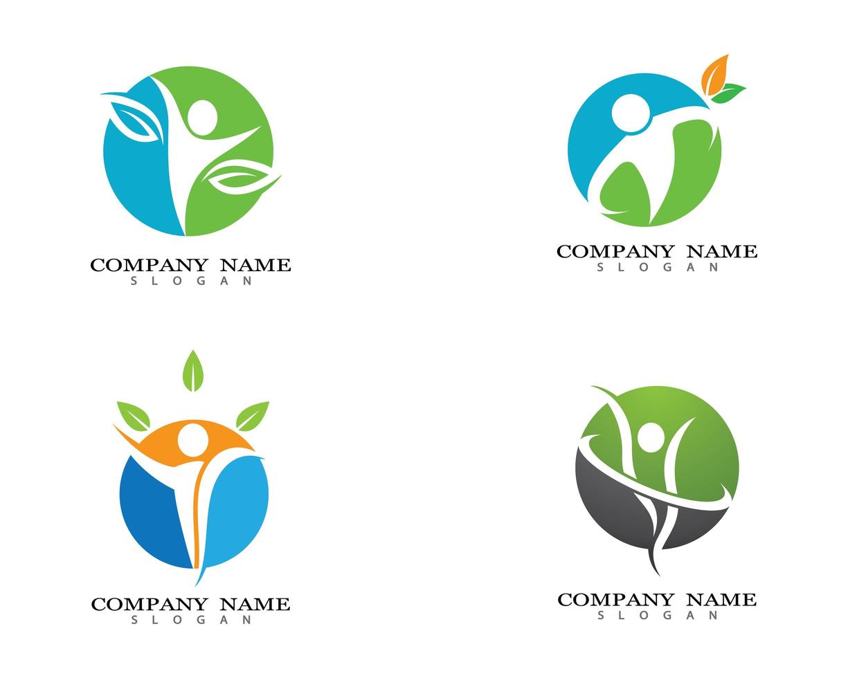 Healthy life logo design set vector