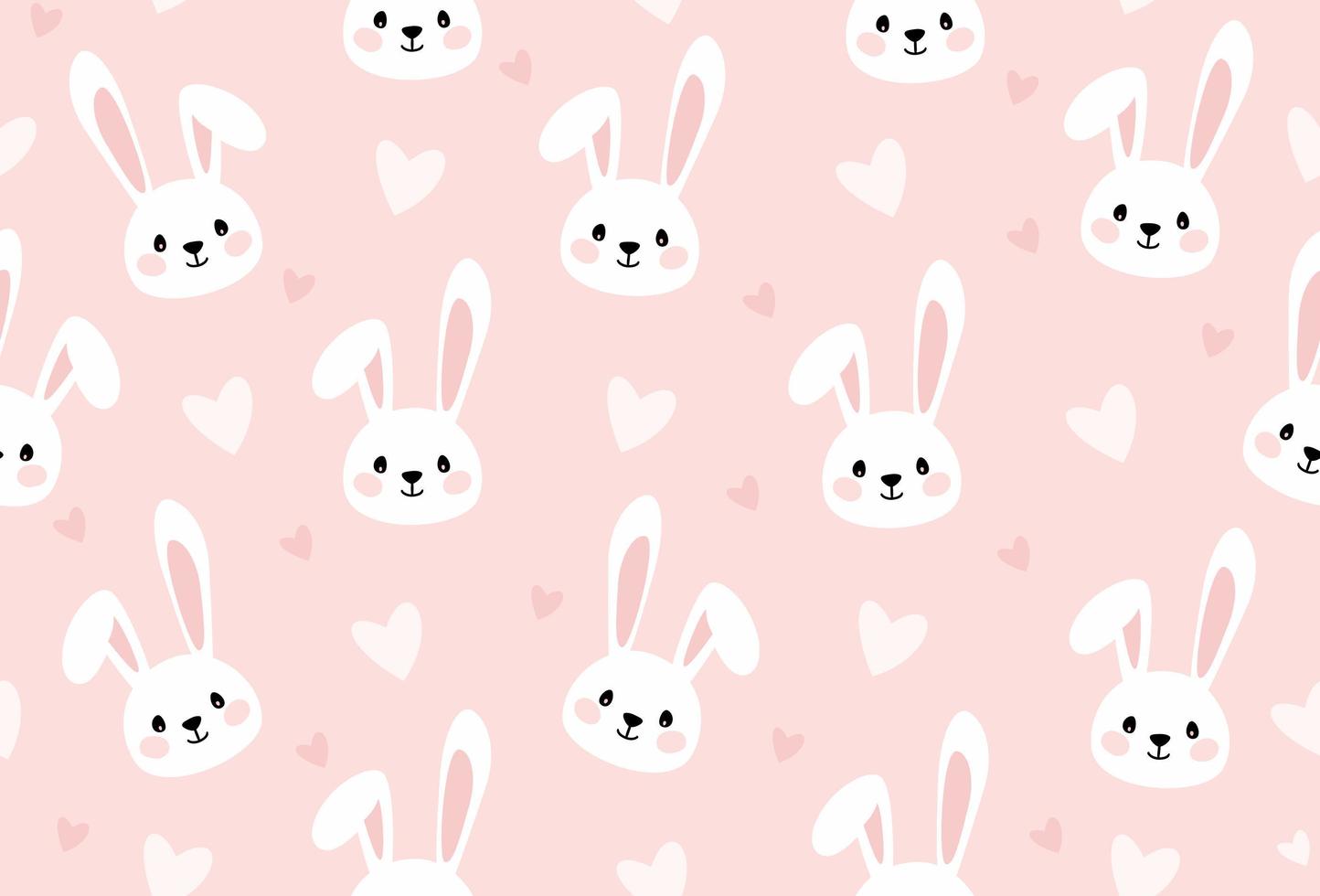 Bunny Cartoon Print for Kids Seamless Texture vector