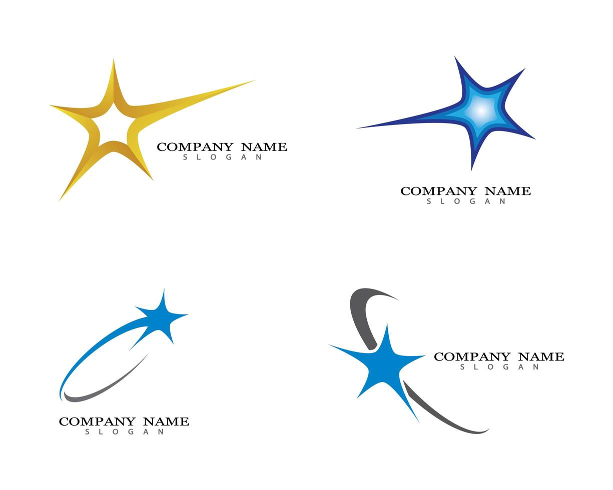 conjunto de logotipos de empresas estrella vector