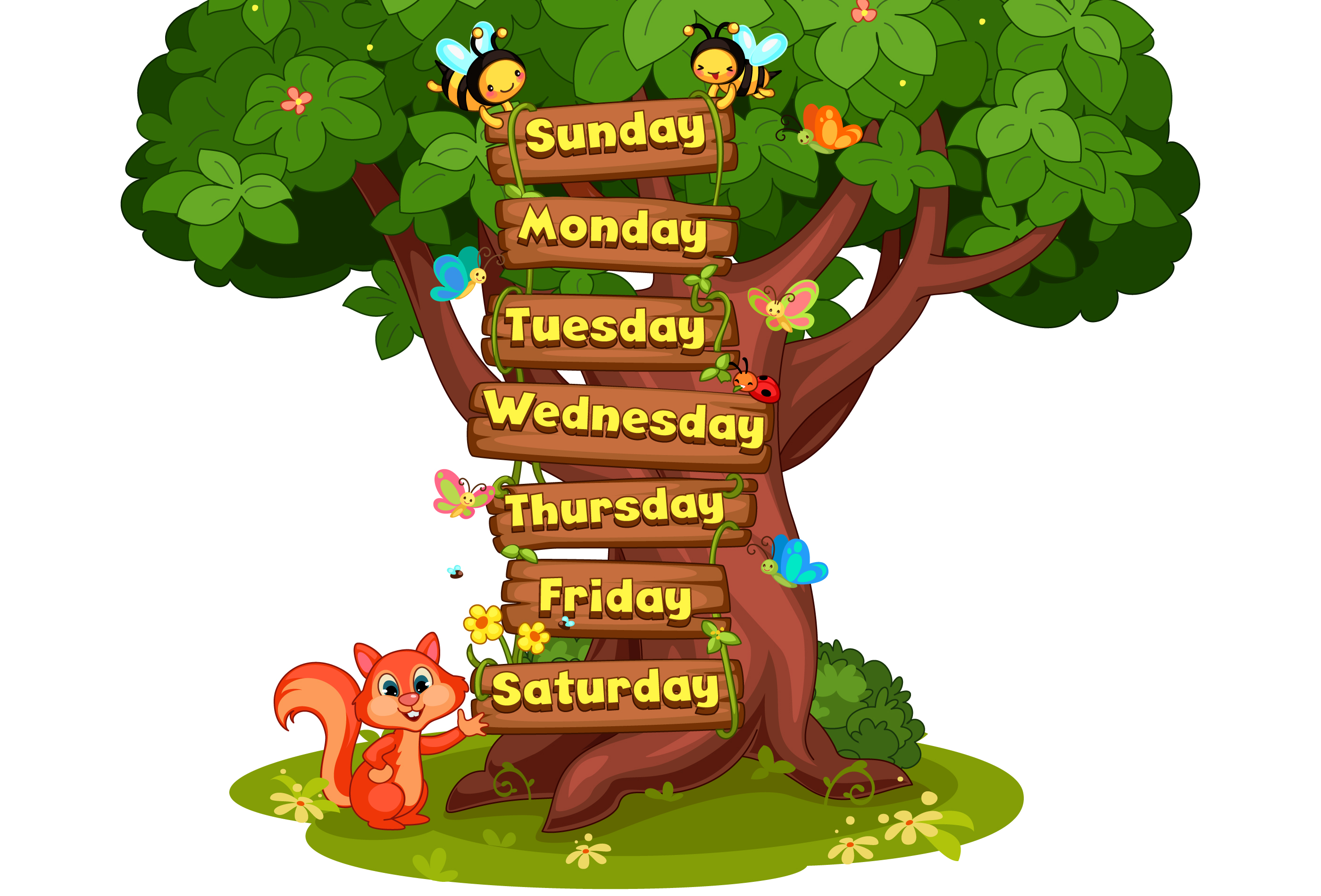 Days of the Week Written on Wooden Planks Hold by Bees 1339710 Vector Art at Vecteezy Days of the Week Written on Wooden Planks Hold by Bees 1339710 Vector Art at Vecteezy