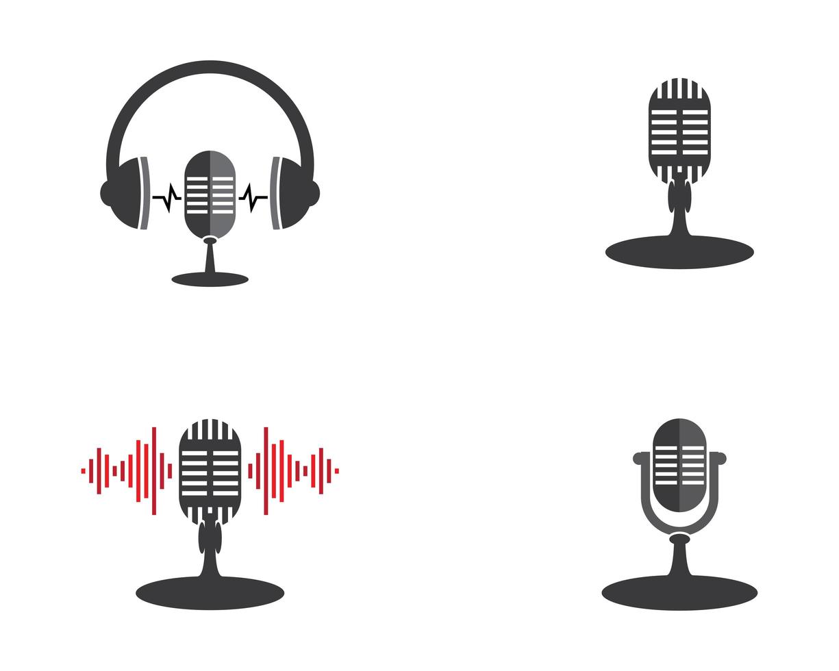 Microphone logo images vector