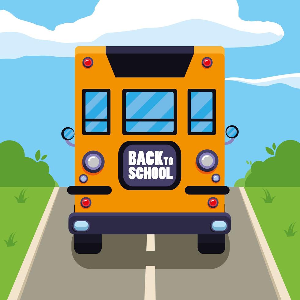 School bus in the street vector