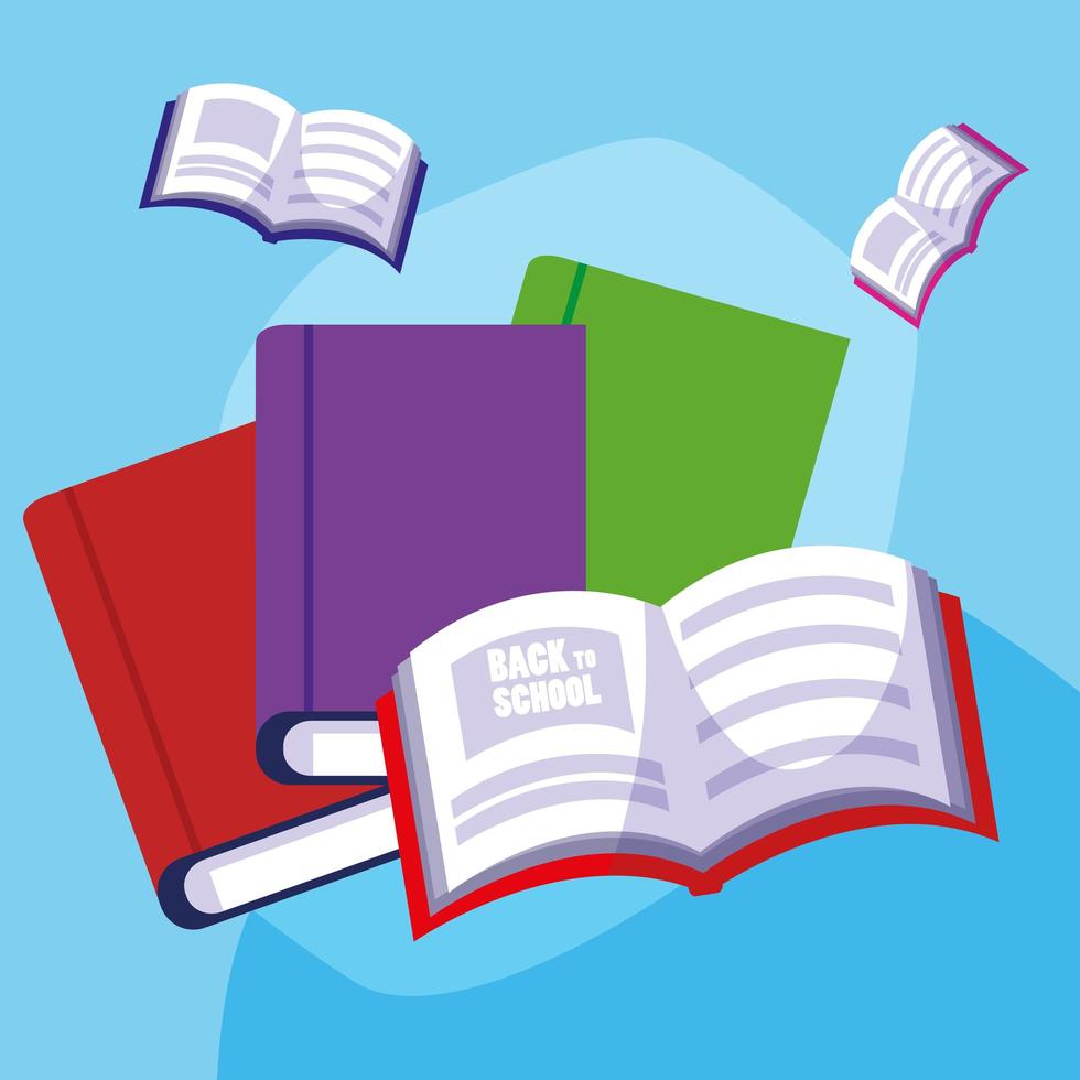 Back to school set books vector