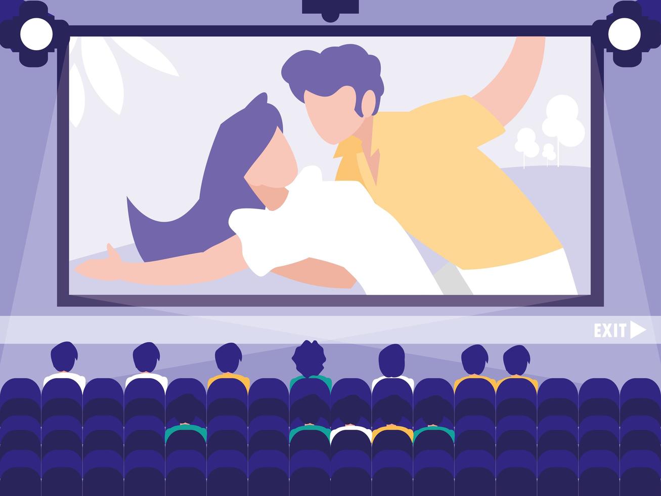 Cinema display scene design vector