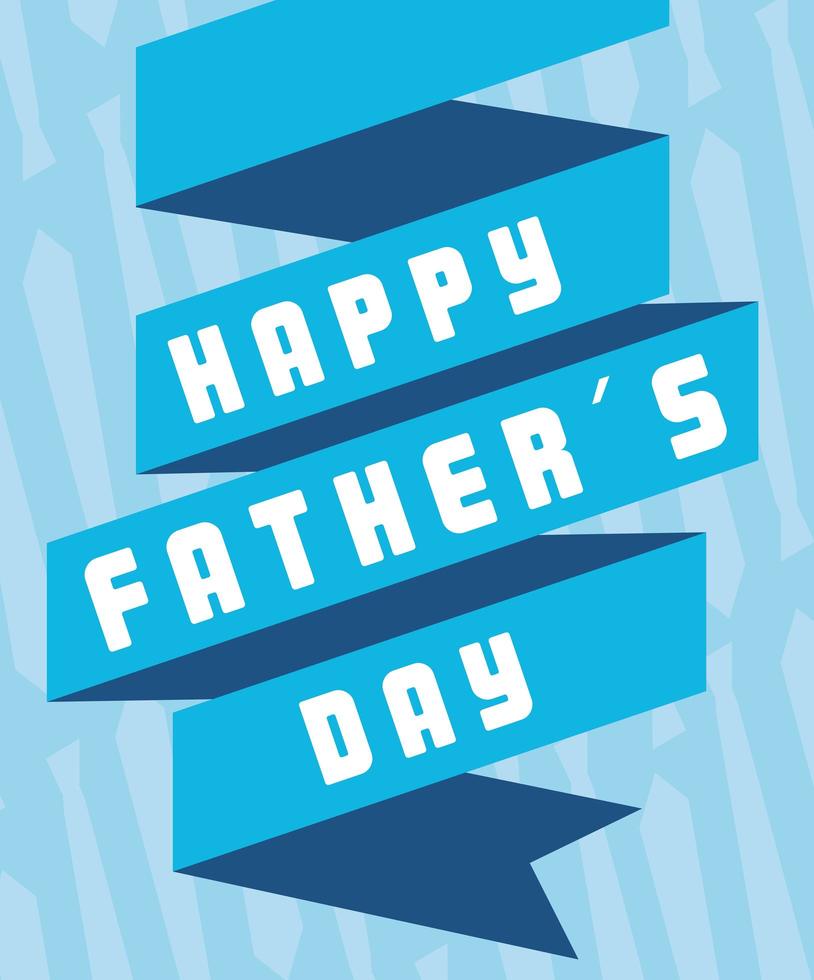 Happy father day card with ribbon decoration vector