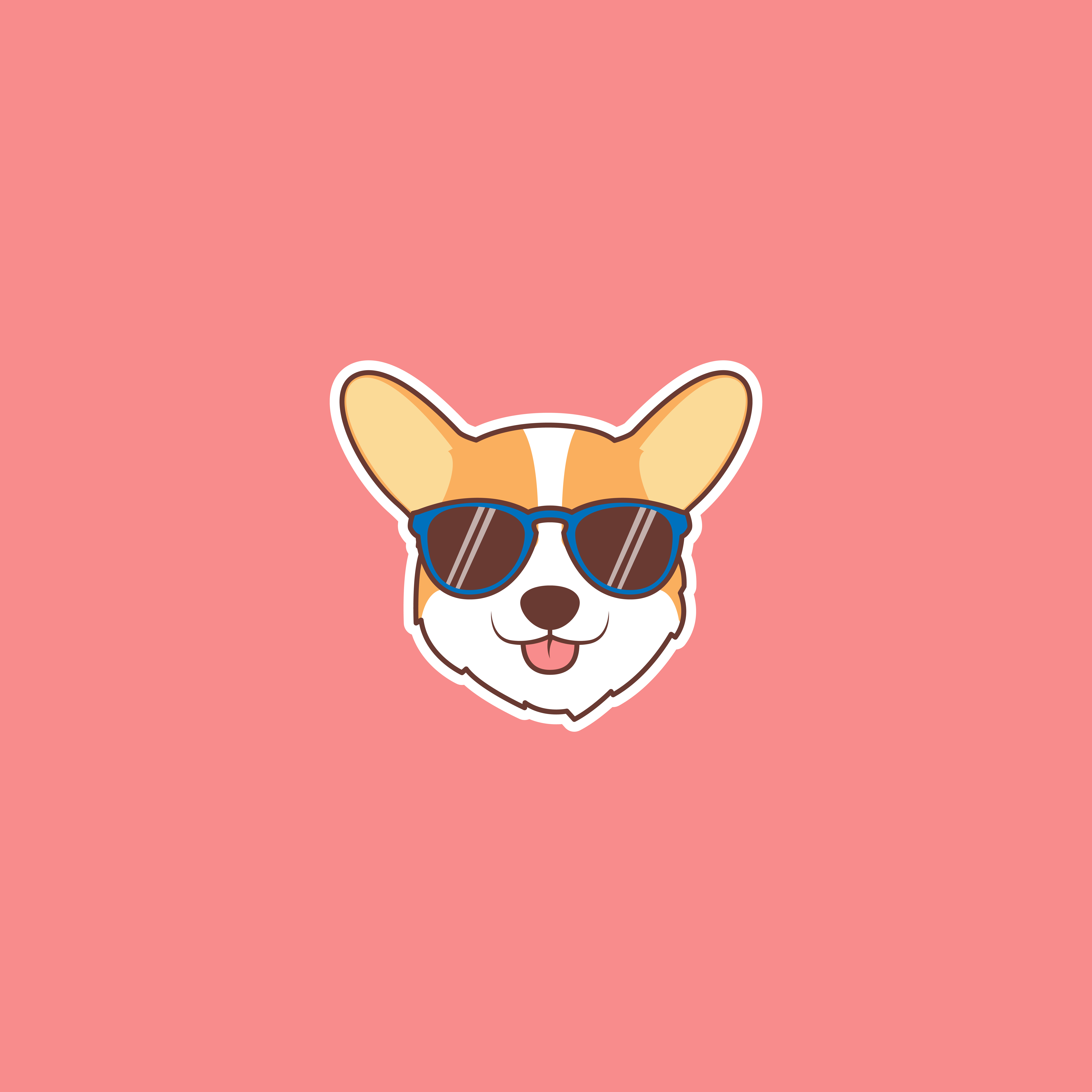 Cute corgi dog face with sunglasses cartoon 1339837 Vector Art at Vecteezy