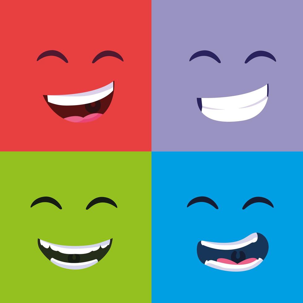 April fools day smiles poster set vector