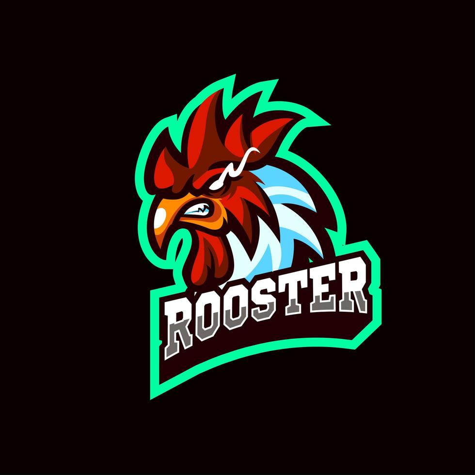 Head Rooster Mascot Logo vector
