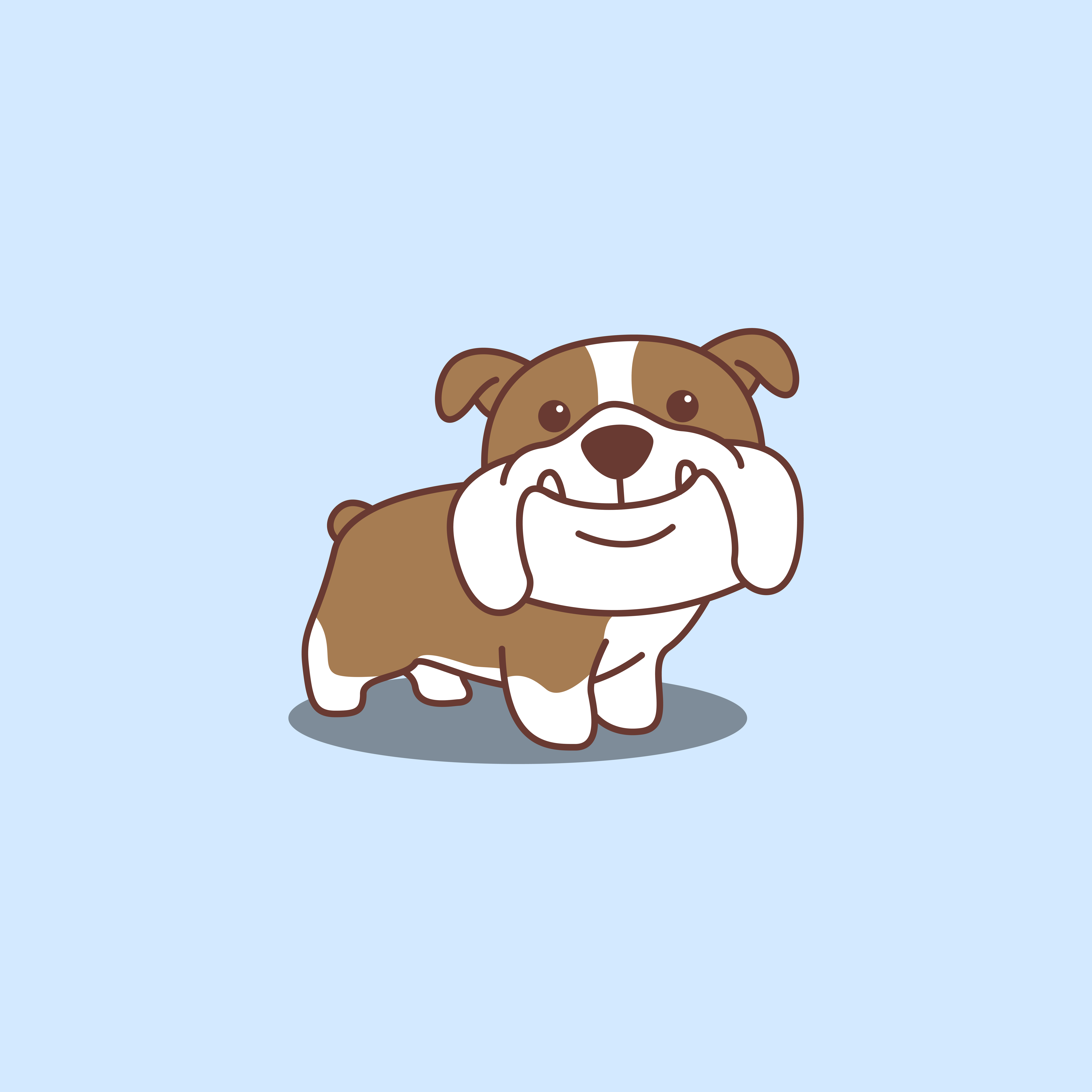 Cute english bulldog cartoon icon 1339903 Vector Art at Vecteezy