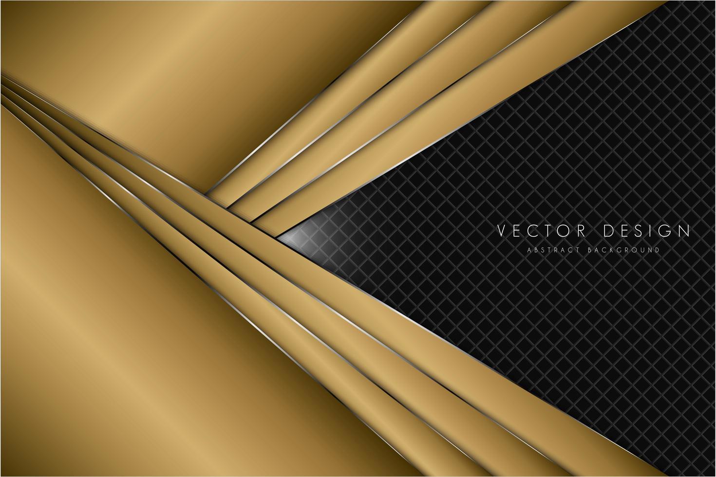 Fondo metálico dorado con espacio oscuro. vector