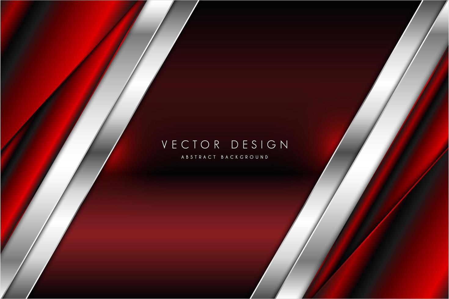 Fondo metálico rojo y plateado con luz resplandor. vector