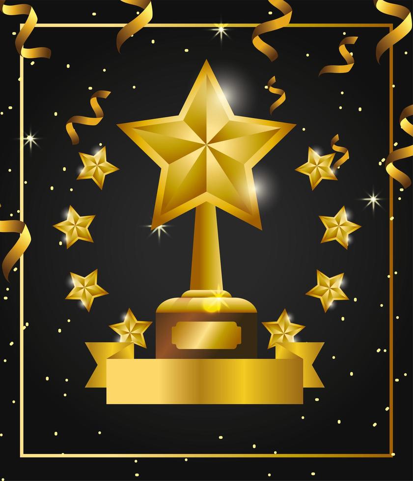 Award celebration design with star trophy vector