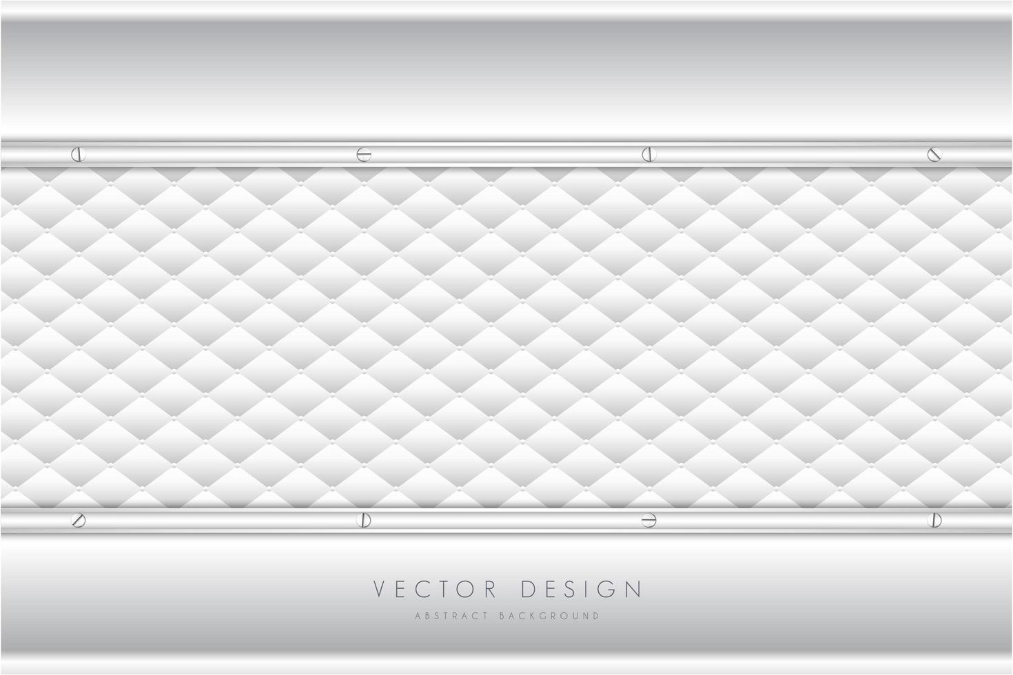 Gray metallic background with white upholstery  vector