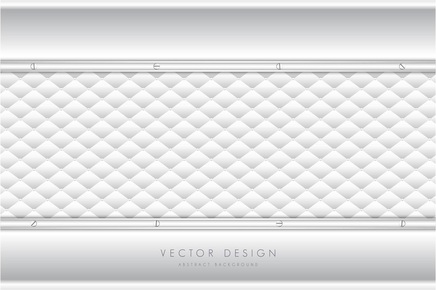Gray metallic background with white upholstery  vector