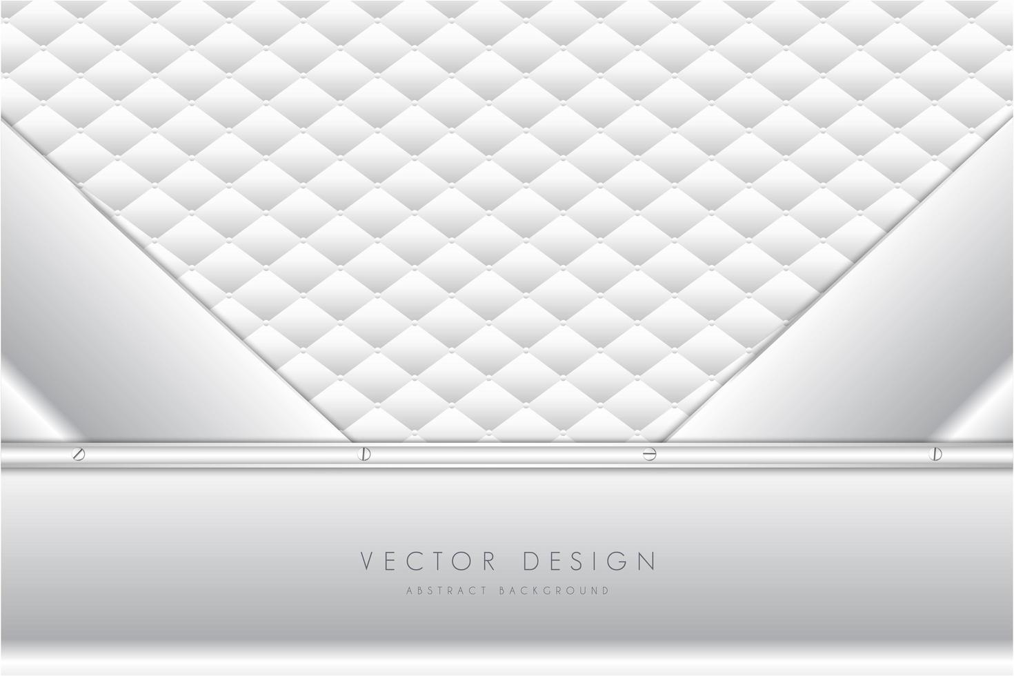 Gray metallic background with white upholstery vector