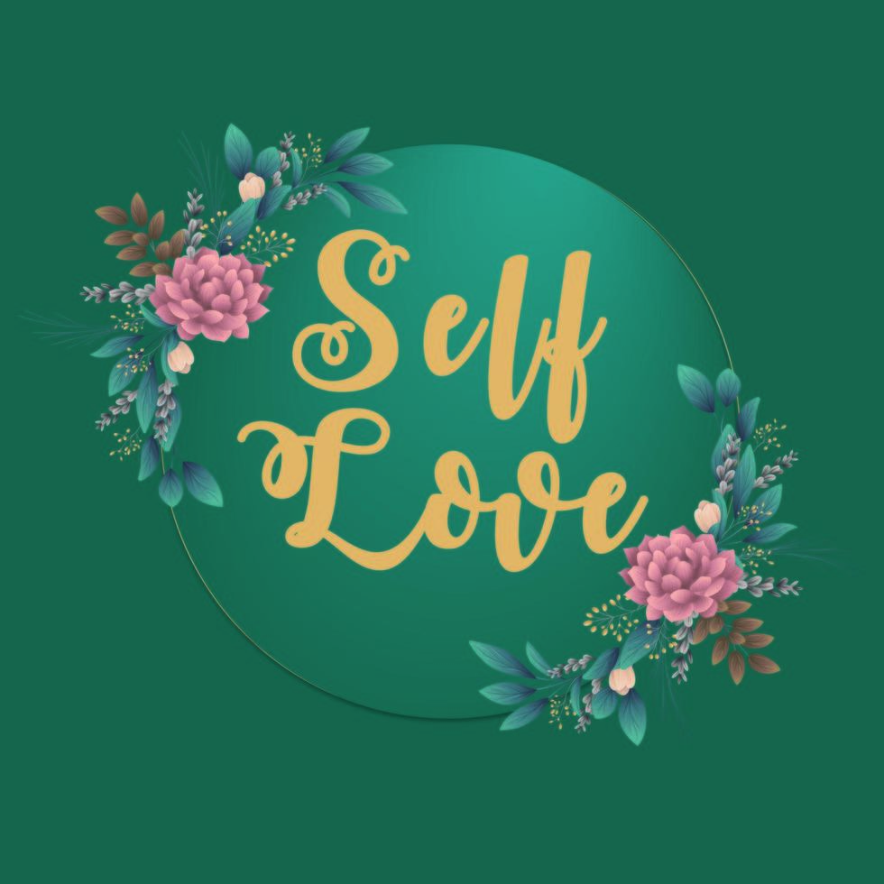 Self Love Floral Frame vector