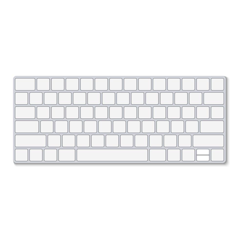 Top view of keyboard isolated on white background vector