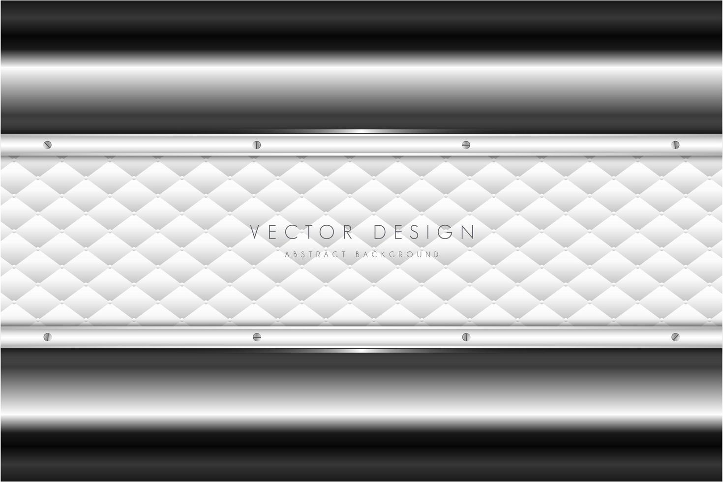 Elegant gray metal background with white upholstery. vector