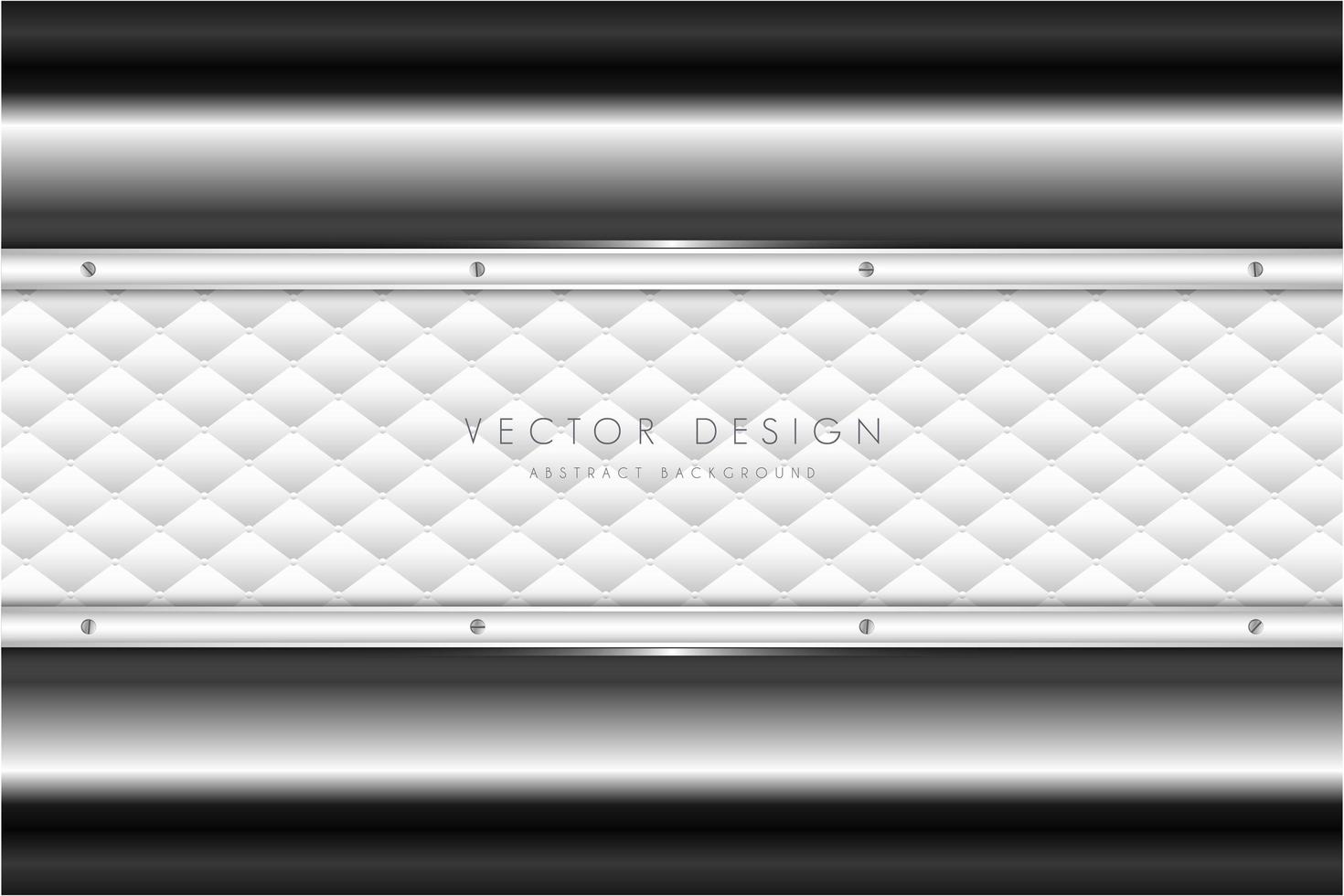 Elegant gray metal background with white upholstery. vector