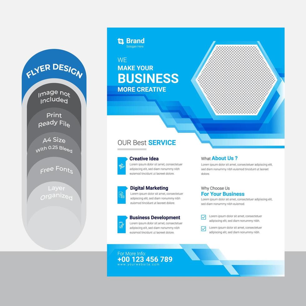 Creative Blue Corporate Conference Brochure Template vector